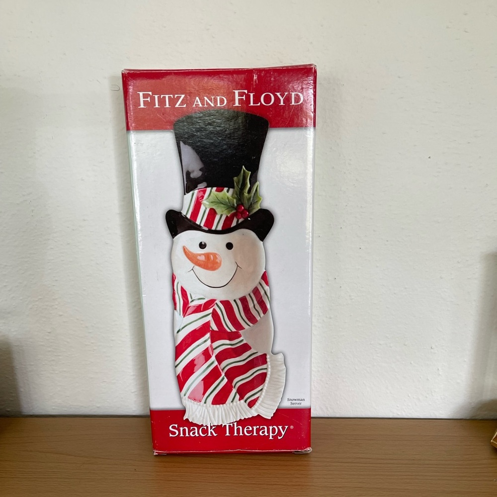 Fitz and Floyd Snack Therapy Snowman Serving Tray